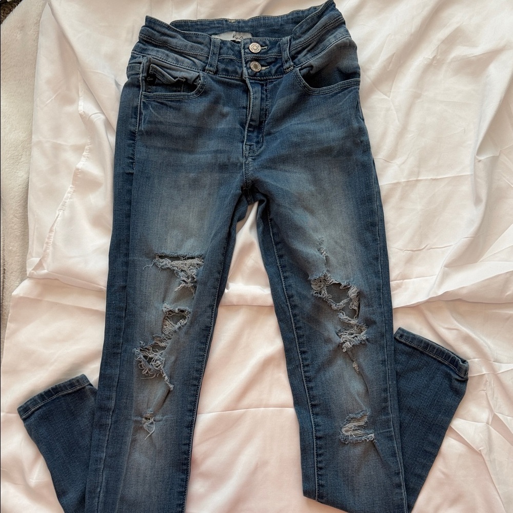 KanCan Dark Blue Distressed Skinny Jeans